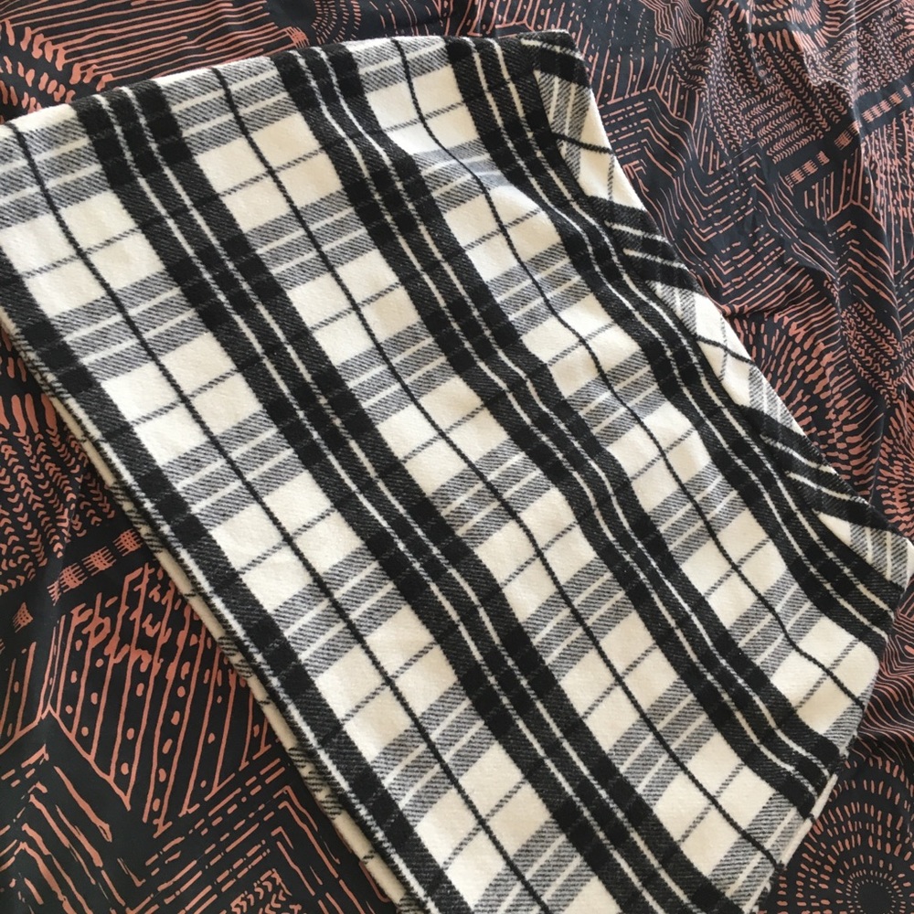 Plaid fleece mini skirt